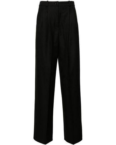 BOSS Pleat-detailed Virgin Wool Trousers - Black