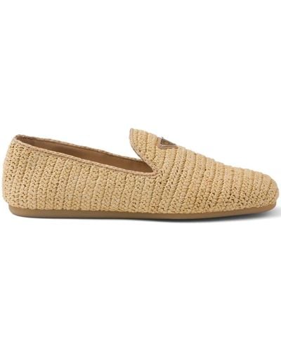 Prada Crochet Slip-On Shoes - Brown