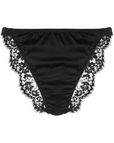 Dolce & Gabbana Floral-lace Paneled Briefs - Black