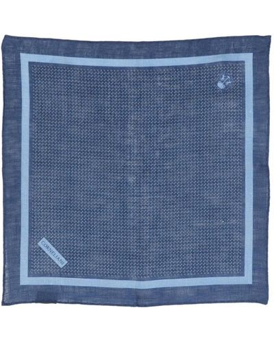 Corneliani Pañuelo con logo estampado - Azul