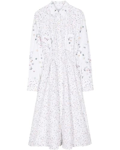 PS by Paul Smith Floral-pattern Shirt Dress - White