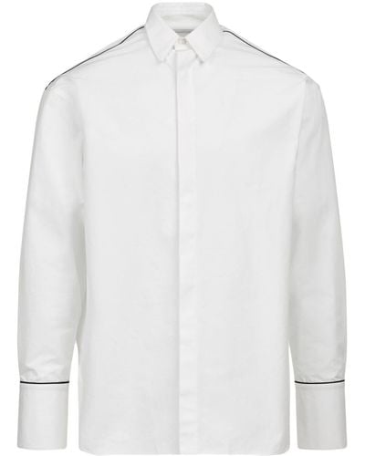Ferragamo Overhemd Met Contrasterende Afwerking - Wit