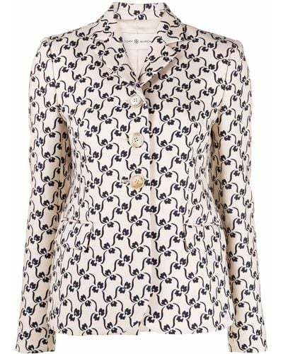 Tory Burch Floral-print Single-breasted Blazer - Multicolor