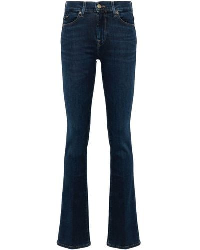 7 For All Mankind Halbhohe Bootcut-Jeans - Blau