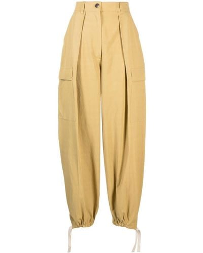 Colville High-waisted Cargo Trousers - Yellow