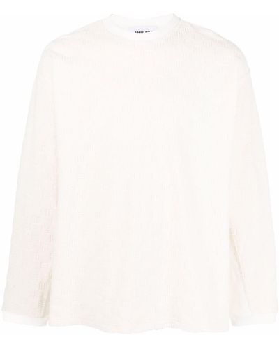 Ambush Monogram Towelling-finish Sweatshirt - White