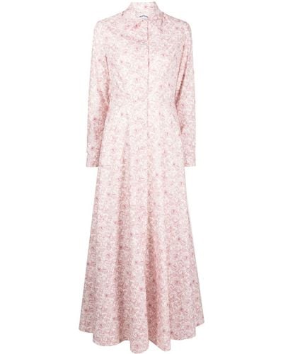 Evi Grintela Juliette Floral-print Maxi Shirtdress - Pink