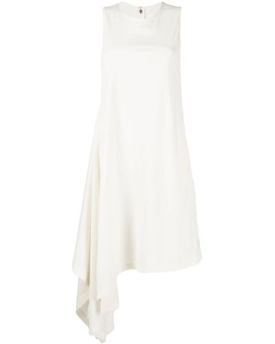 Y-3 Asymmetric Round-neck Dress - White