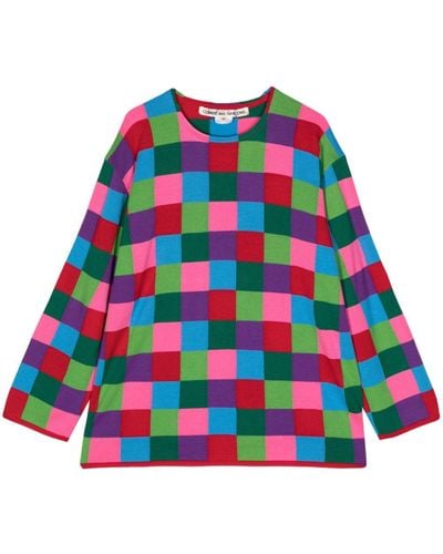 Comme des Garçons Checkered Jacquard Sweater
