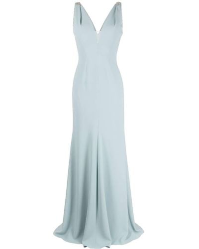 Jenny Packham Lola Crystal-embellished Straps Maxi Dress - Blue