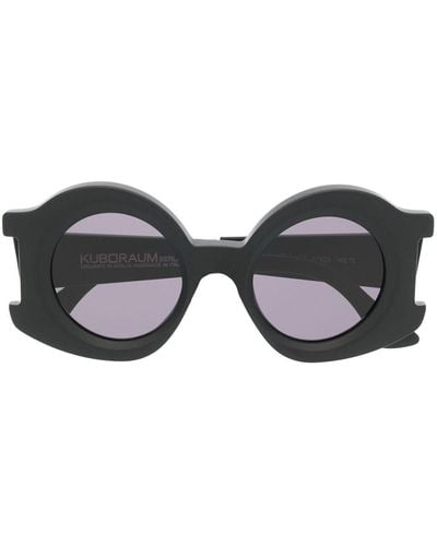 Kuboraum Round-frame Sunglasses - Black