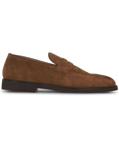 Brunello Cucinelli Penny-slot Suede Loafers - Brown