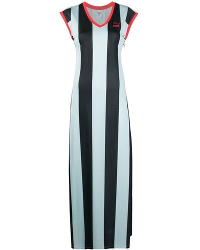 PUMA X Dua Lipa Striped Maxi Dress - Black