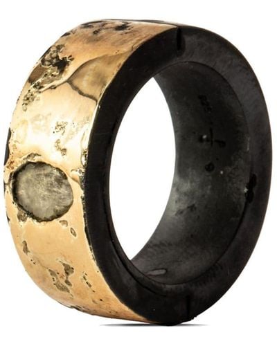 Parts Of 4 18kt Gold-plated Sistema Diamond Sterling-silver Ring - Black