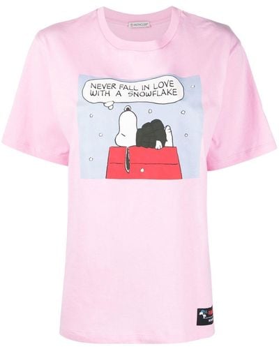 Moncler Peanuts Motif T-shirt - Pink