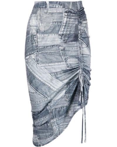 ANDERSSON BELL Falda de cintura alta con cordones - Azul