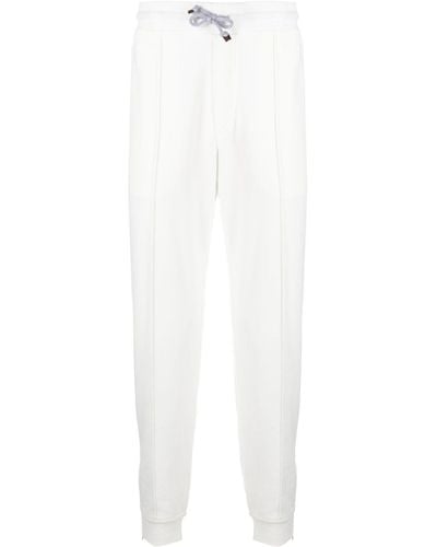 Brunello Cucinelli Drawstring Track Trousers - Men's - Cotton - White