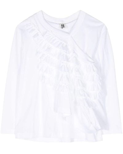 Noir Kei Ninomiya Asymmetrischer Pullover - Weiß