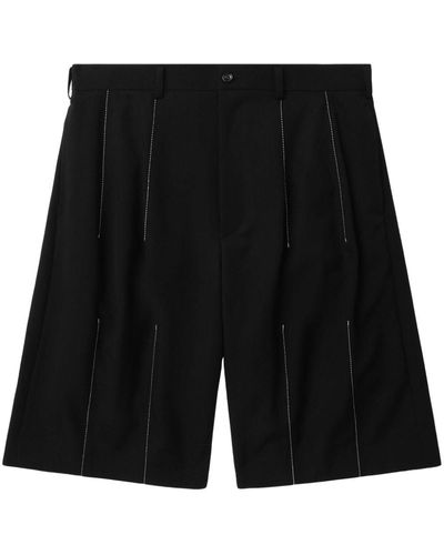 COMME DES GARÇON BLACK Decorative-stitching Wide-leg Shorts - Black