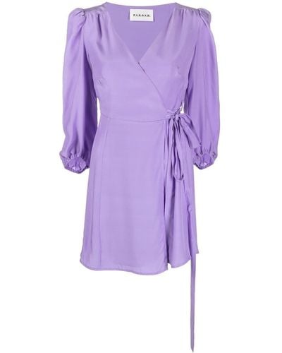 P.A.R.O.S.H. Tied-waist Mini Dress - Purple