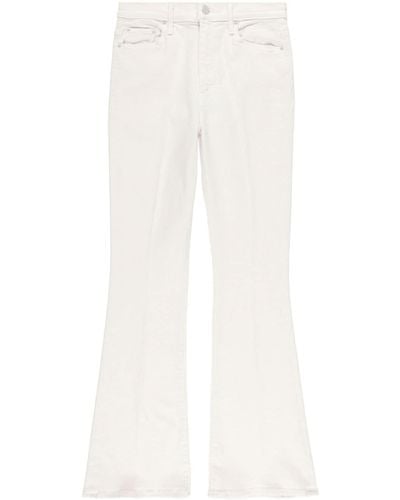 Mother Pressed-crease Cotton-blend Bootcut Jeans - White