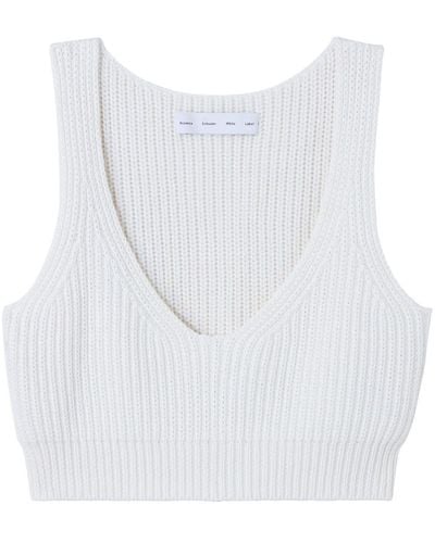 Proenza Schouler Ribbed-knit Cotton Top - White