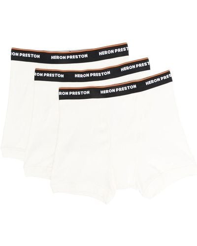 Heron Preston Boxer con banda a righe - Bianco