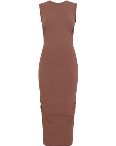 Dolce & Gabbana Ruched Mid-length Dress - Brown
