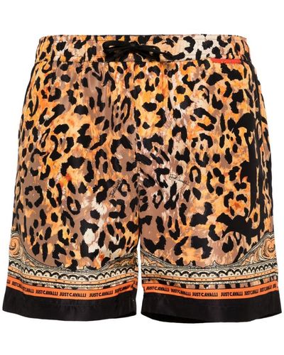 Just Cavalli Short de bain à imprimé tigre - Orange