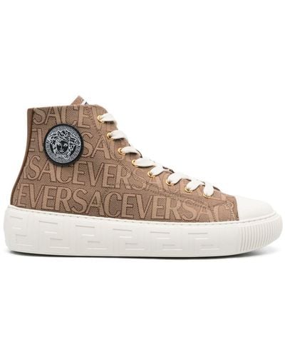 Versace Greca High-top Sneakers - Bruin