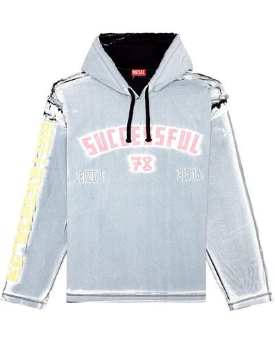 DIESEL Hoodie T-Nabel en coton - Bleu