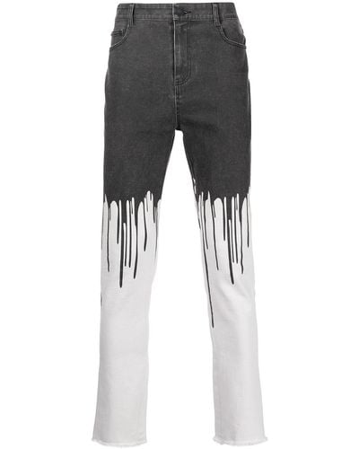 Haculla Halbhohe Dripping Skinny-Jeans - Weiß