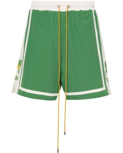 Rhude Pantalones cortos de deporte con diseño colour block - Verde