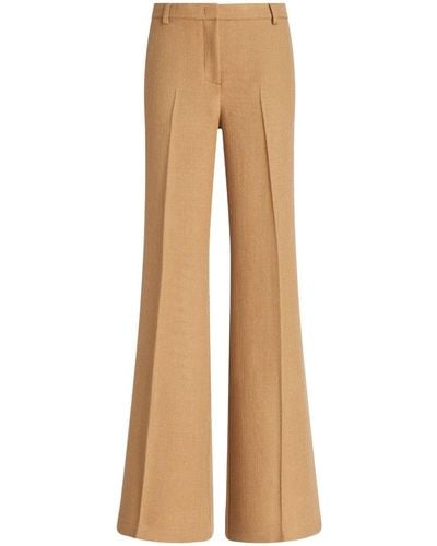 Etro Pressed-crease Flared Trousers - Natural