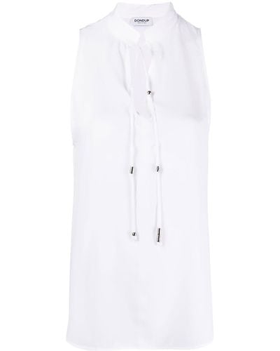 Dondup Keyhole-neck Sleeveless Dress - White