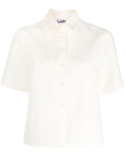Lido Short-sleeve Linen-blend Shirt - White