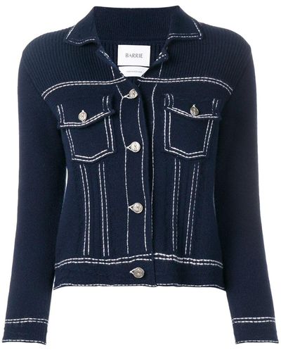 Barrie Denim Style Knitted Cardigan - Blue