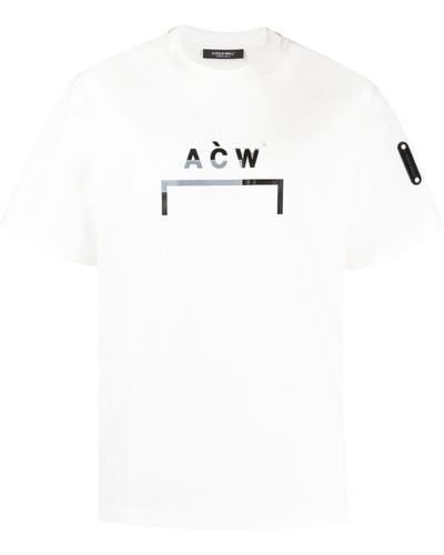 A_COLD_WALL* Camiseta con logo estampado y cuello redondo - Blanco