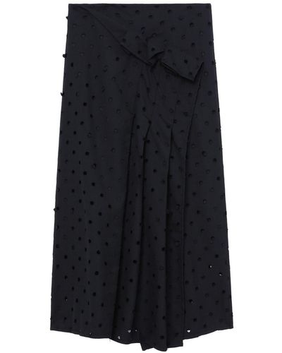 Y's Yohji Yamamoto High-waisted Perforated Pleated Skirt - Black