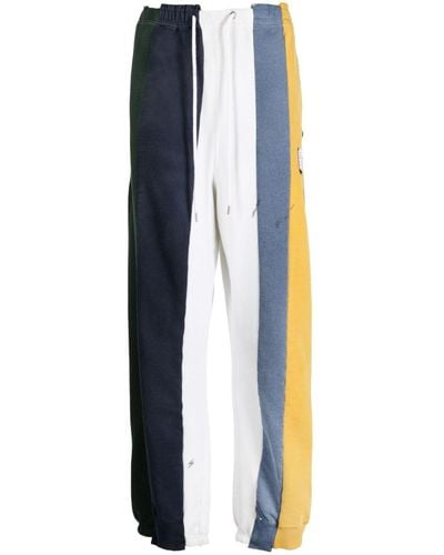 Maison Mihara Yasuhiro Pantaloni sportivi con design color-block - Blu