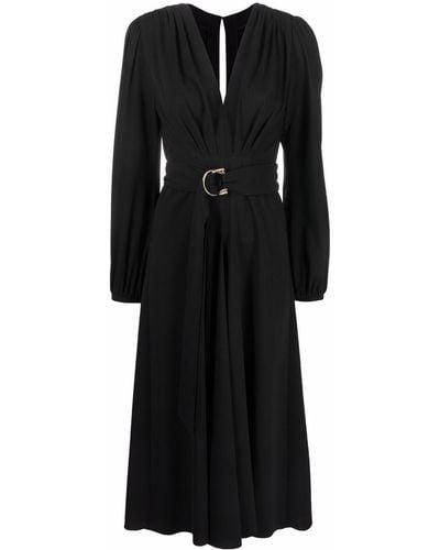 Maria Lucia Hohan V-neck Long-sleeve Dress - Black
