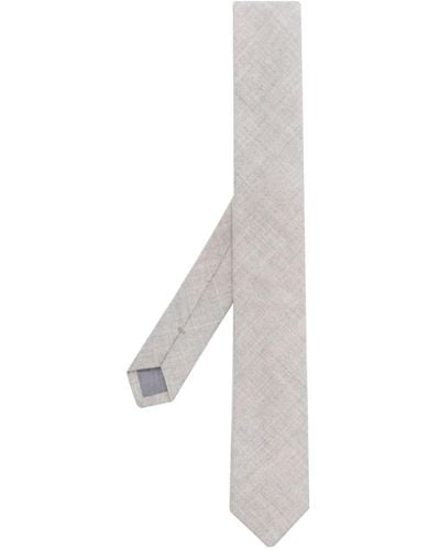 Eleventy Mélange Wool Tie - White