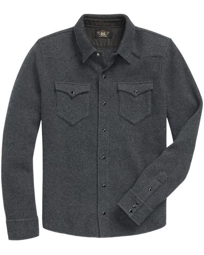 RRL Cashmere-blend Western Shirt - Gray