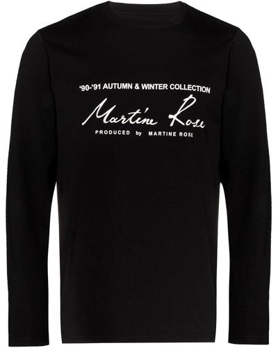 Martine Rose Langarmshirt mit Logo-Print - Schwarz