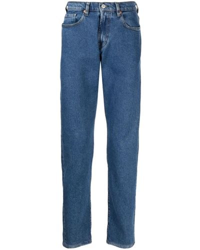 PS by Paul Smith Washed-denim Straight-leg Pants - Blue