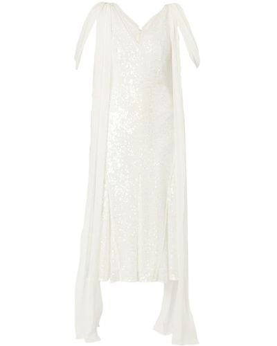 Erdem Paillettenkleid mit drapiertem Detail - Weiß