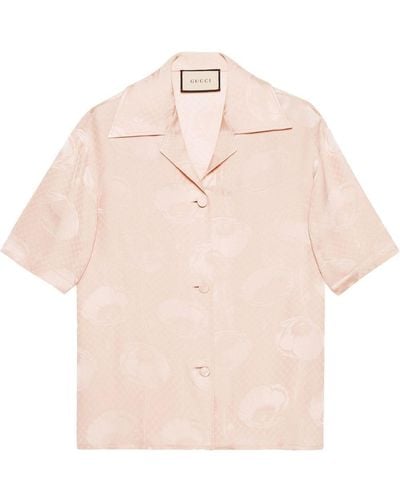 Gucci Silk-jacquard Shirt - Pink