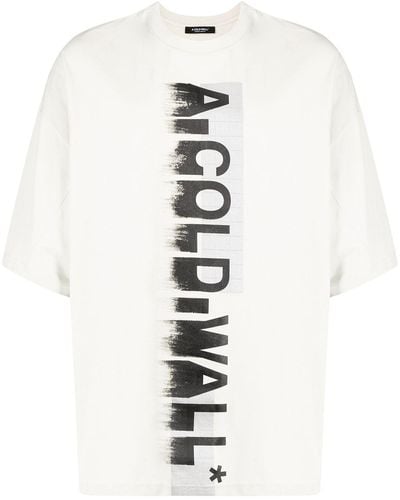 A_COLD_WALL* Blurred Logo-print T-shirt - White