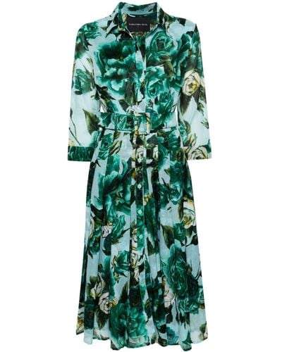 Samantha Sung Audrey 4 Floral-print Midi Dress - Green