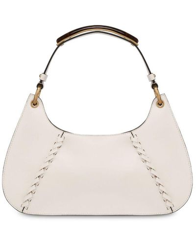 Alberta Ferretti Handle Gem Shopper Met Handgreep - Naturel